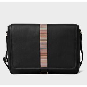 Rare! NWT $800 Paul Smith Signature Stripe Leather Messenger